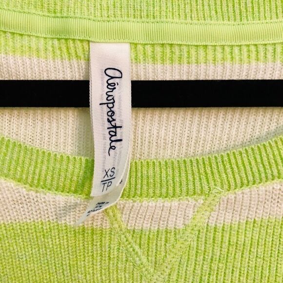 Women’s lime green and white striped Aeropostale - Picture 3 of 4